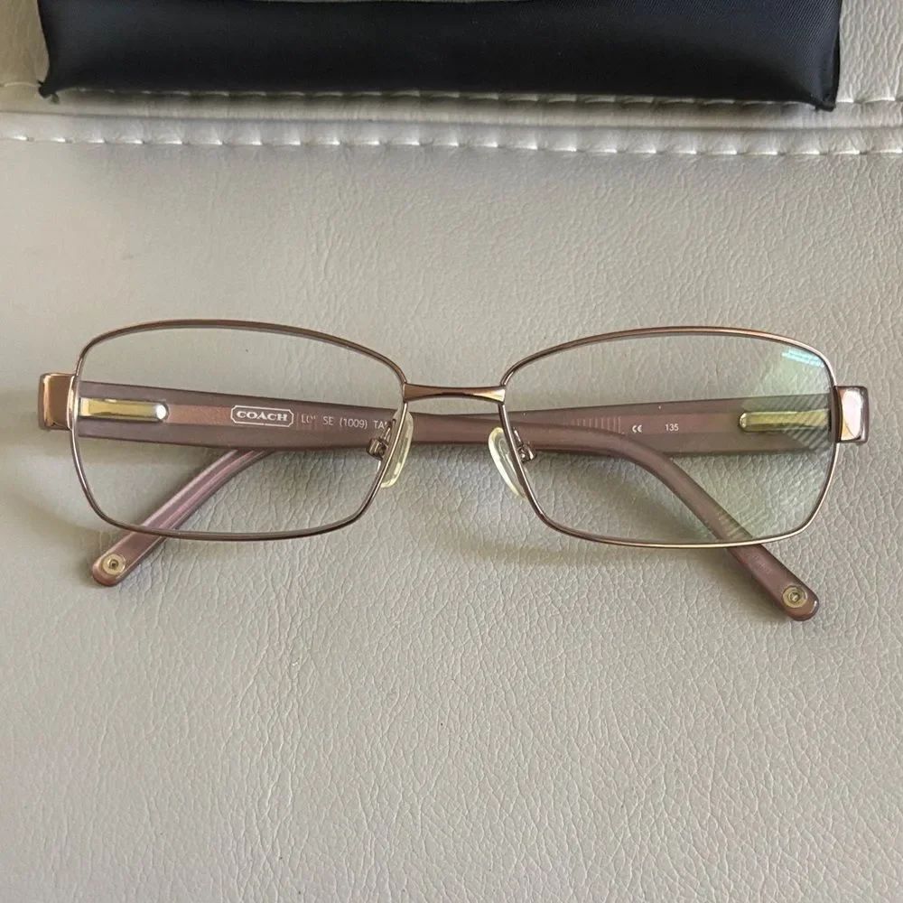 Coach Eyeglasses Frames LOUISE 1009 TAN Brown Square Full Rim Cat Eye 52-15-135